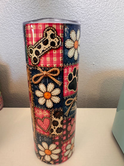 Blue and Pink Cositas and Creations Tumbler, 20 ounces