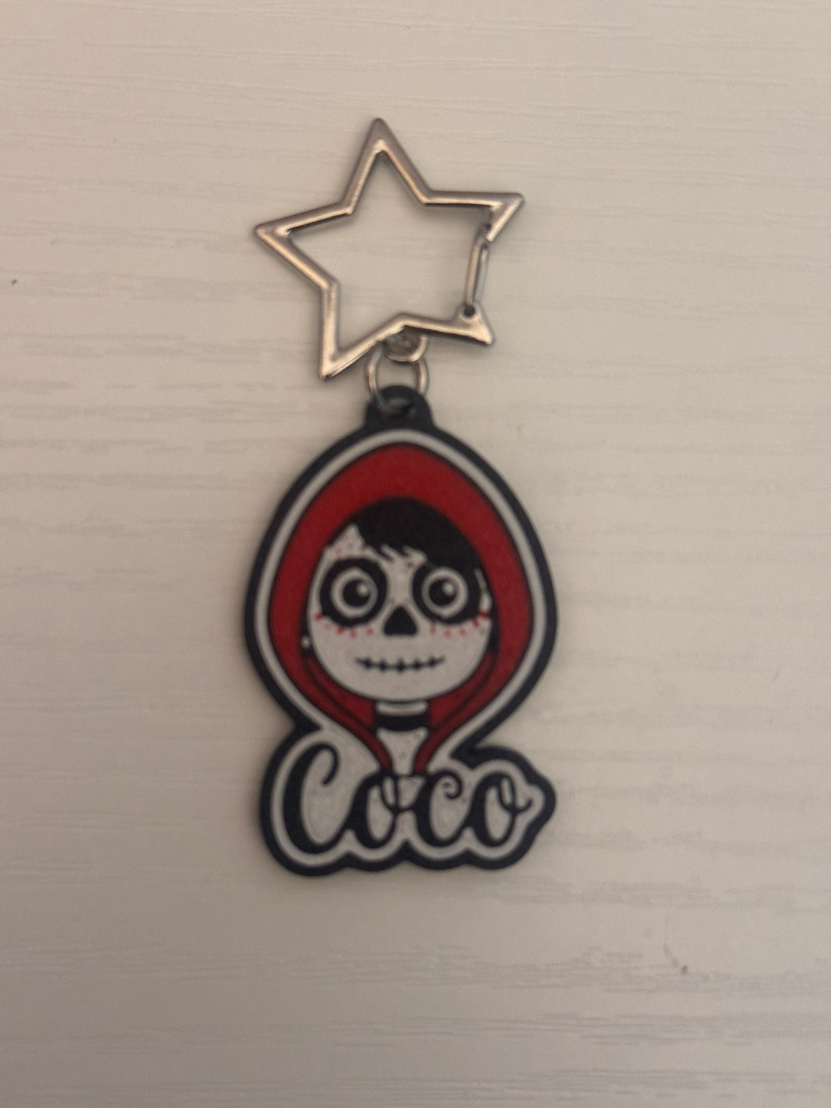 Red/white/black Cositas and Creations Collar Charm, 1.8 inches