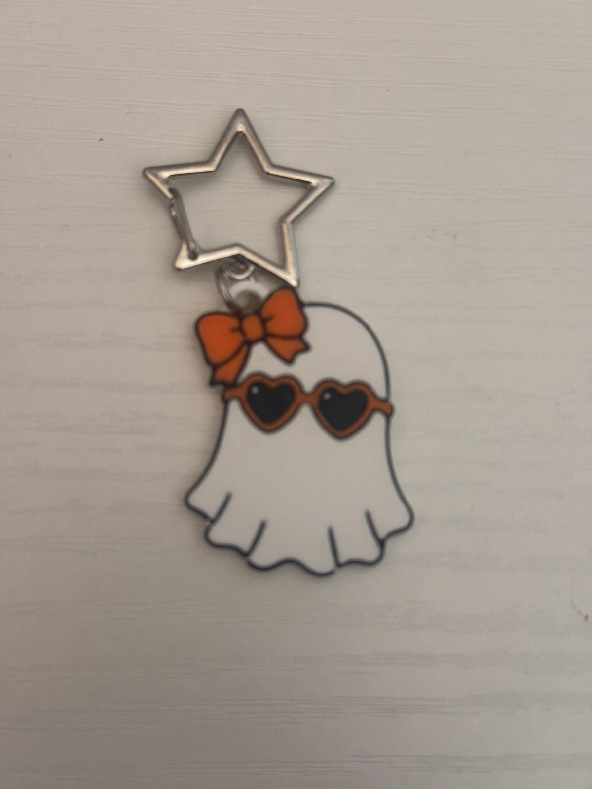 Orange/white/black Cositas and Creations Collar Charm, 1.6 inches