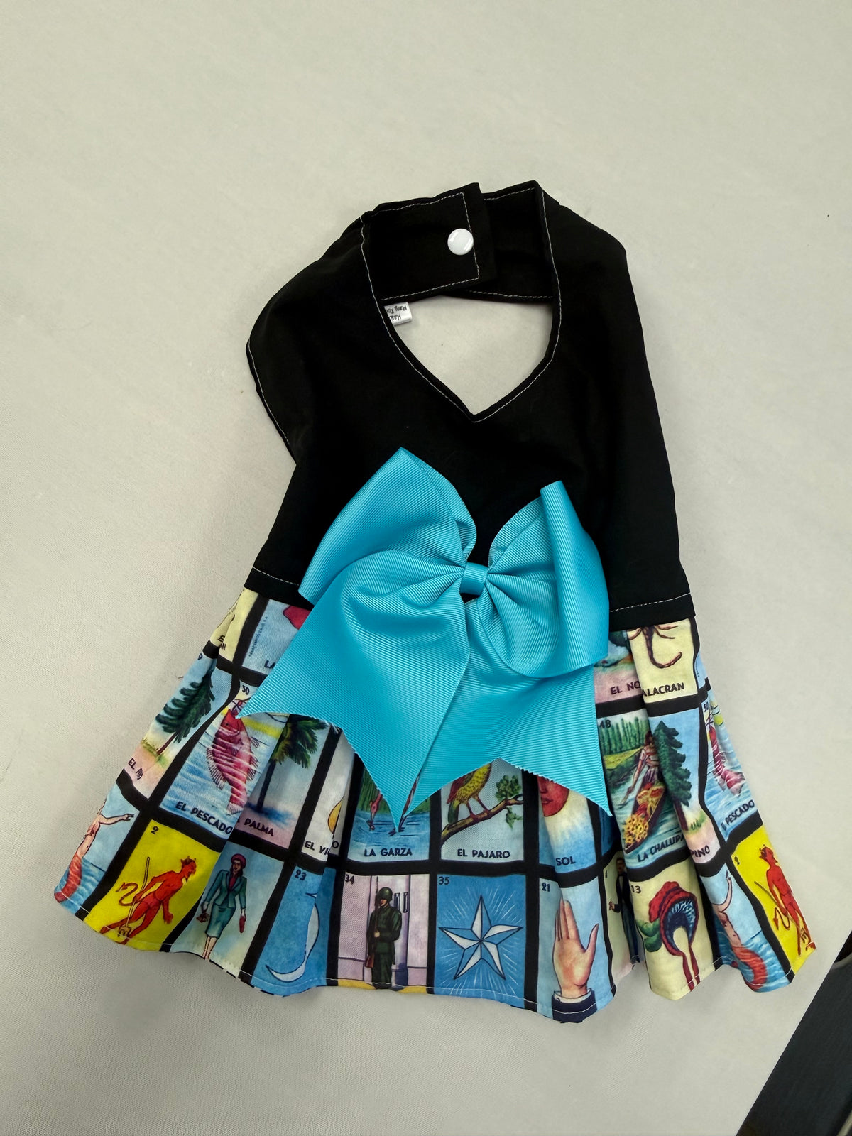 black top with Lotteria print skirt Im4pawscreation Handmade Lotteria dress, Small