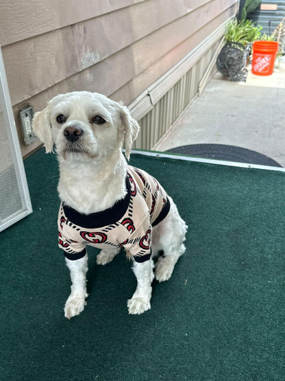 Designer G Inspired Brown Sweater With Red