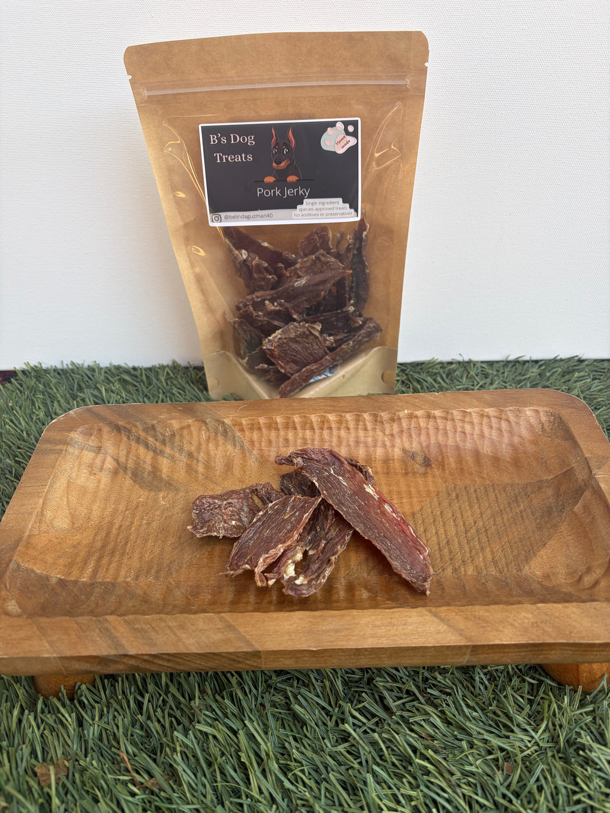 B’s dog treats  Pork jerky