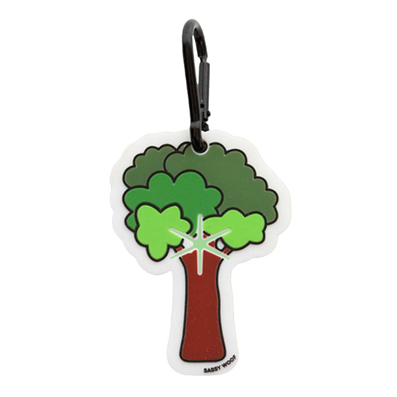 Tree-shaped dog waste bag holder on a white background