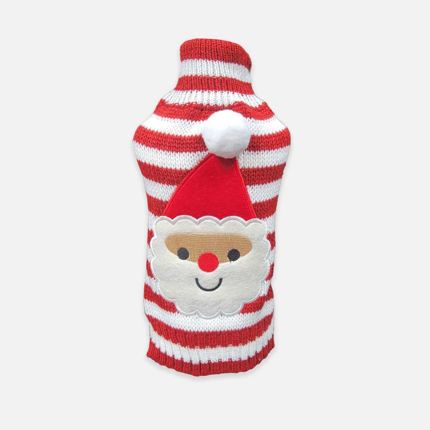 Santa Claus Striped Pet Sweater – Festive Pet Holiday Apparel for Small Breeds