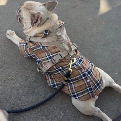 Tan Plaid Dog Shirt