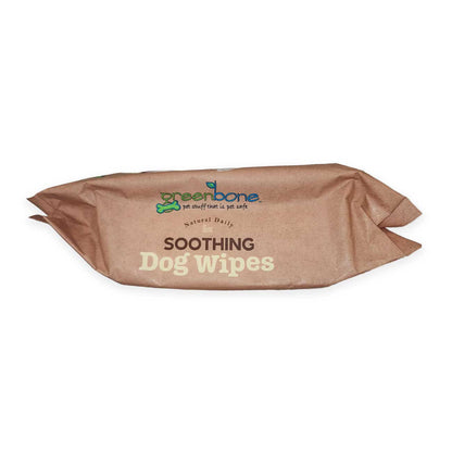 Greenbone Soothing Dog Wipes side packaging