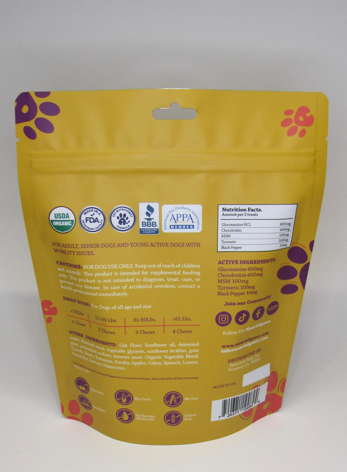 Organic Advanced Hip & Joint Care 60 chews Pouch