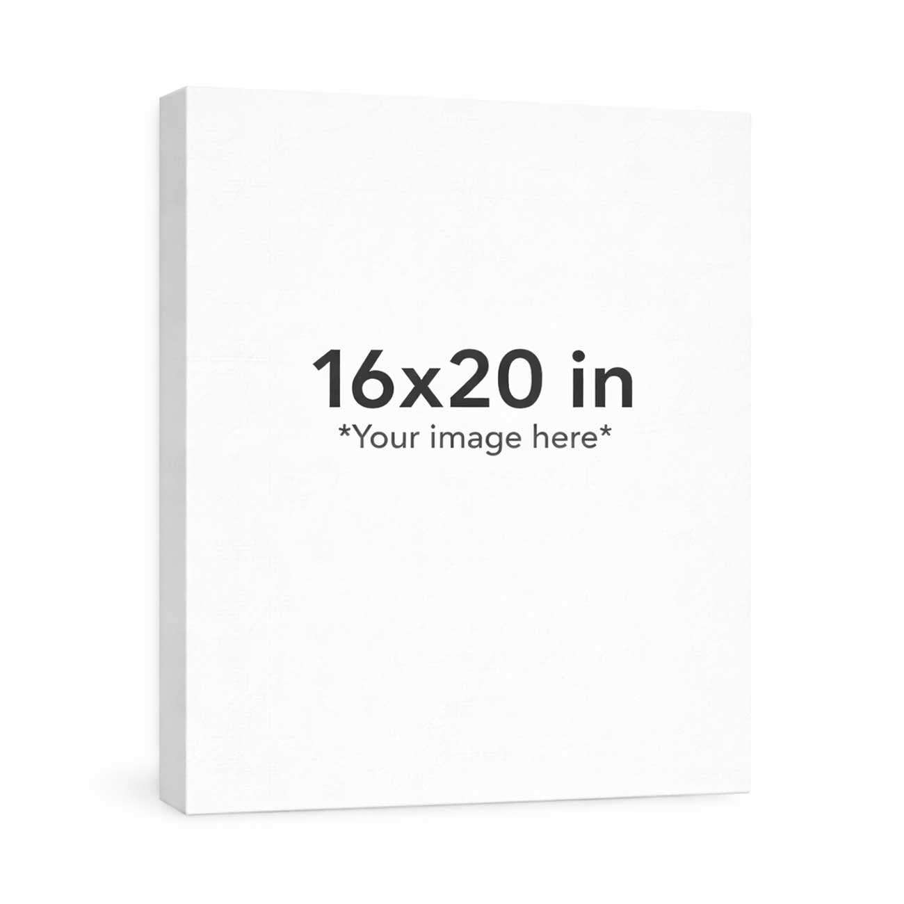White canvas with dimensions 16x20 inches on a white background