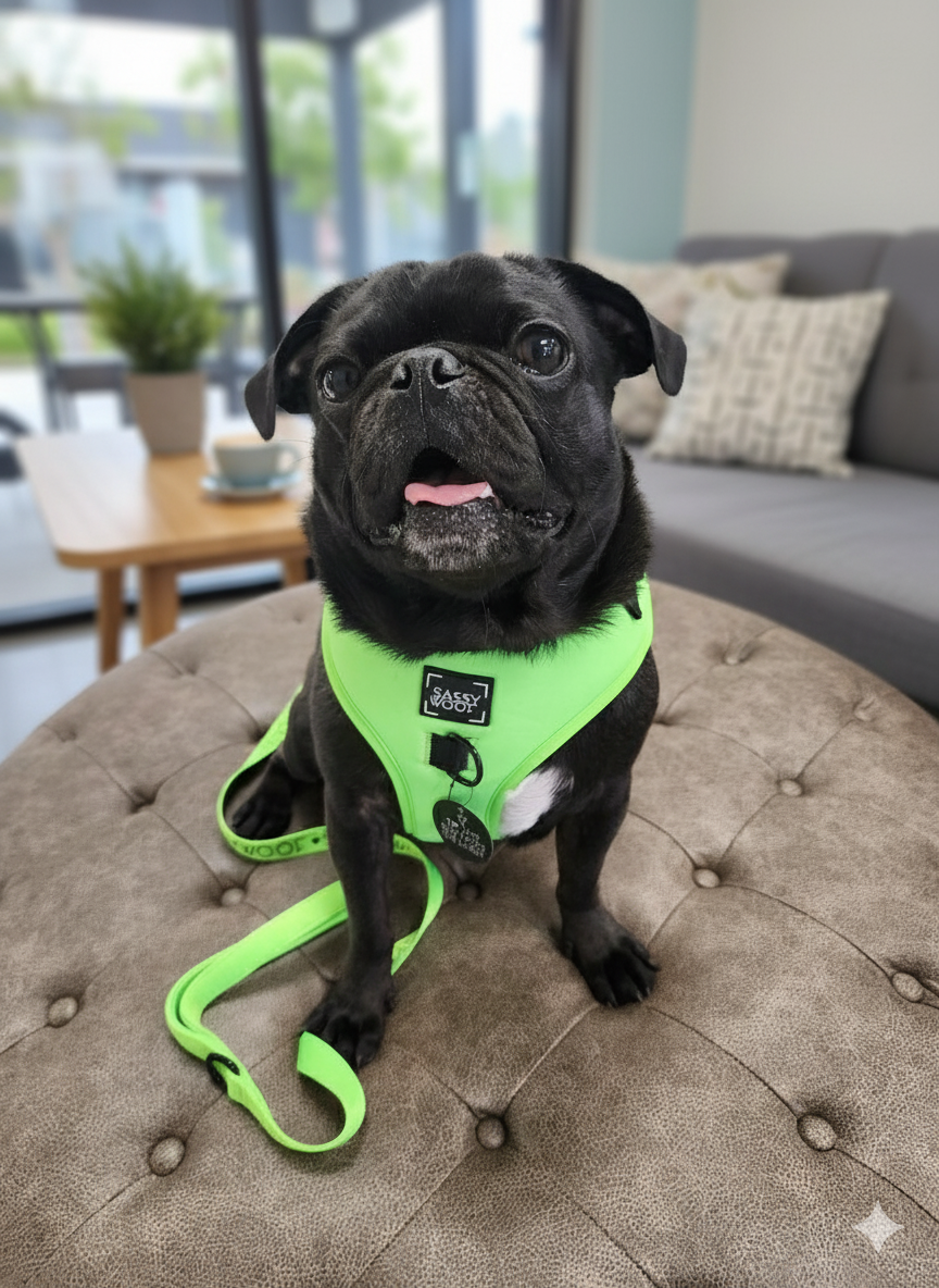 Dog Adjustable Harness – Neon Green