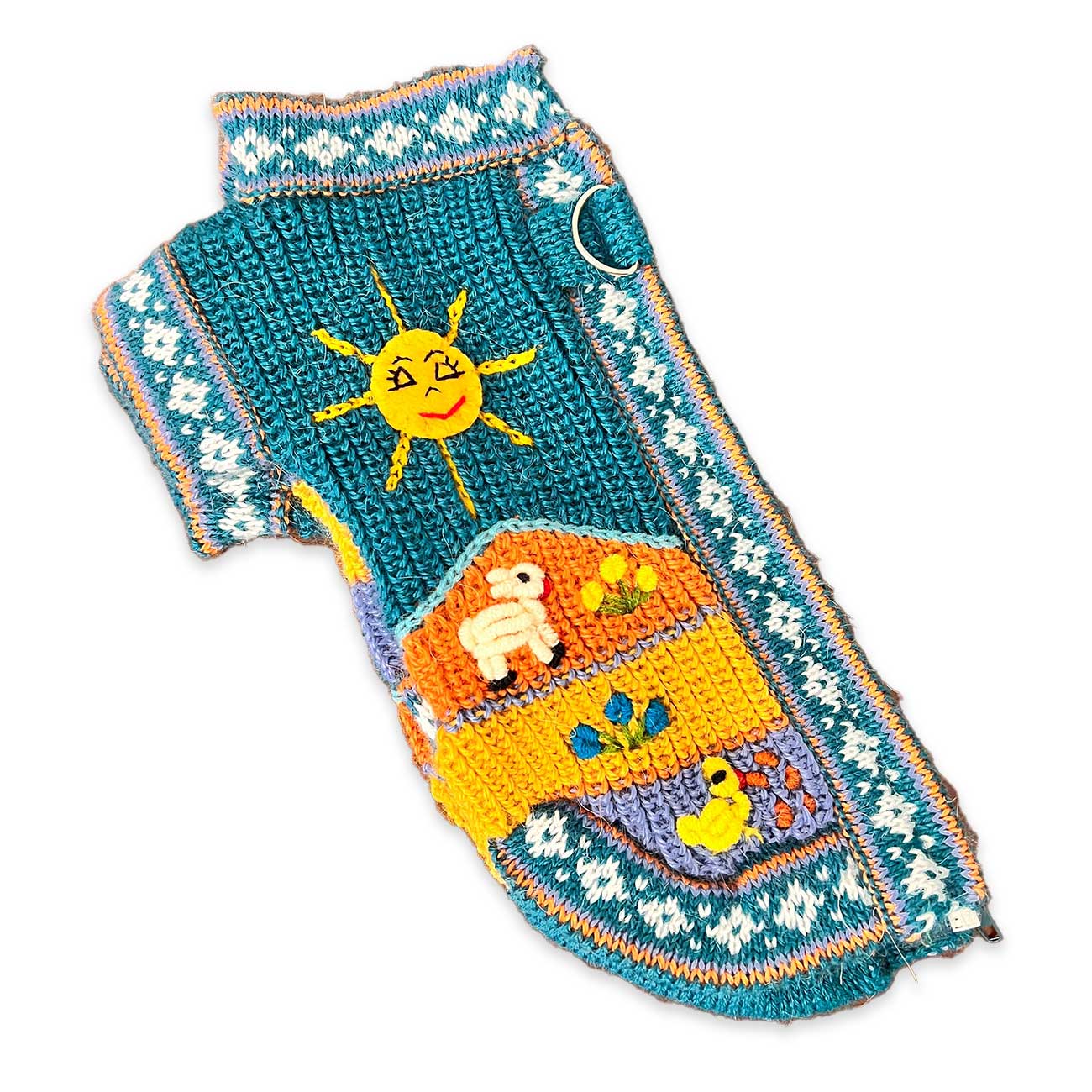 Peruvian Alpaca Pet Sweater with Zipper – Fashionable Apparel for Your Pet