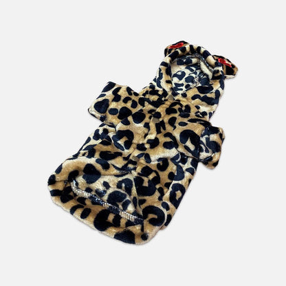 Leopard Print Pet Hoodie - Wild and Fashionable Apparel for Your Small Pet