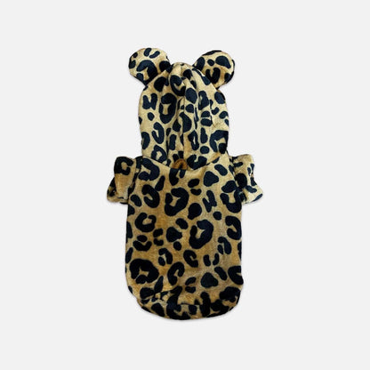 Leopard Print Pet Hoodie - Wild and Fashionable Apparel for Your Small Pet