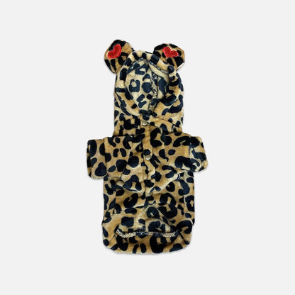 Leopard Print Pet Hoodie - Wild and Fashionable Apparel for Your Small Pet