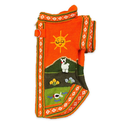 Peruvian Alpaca Pet Sweater with Zipper – Fashionable Apparel for Your Pet