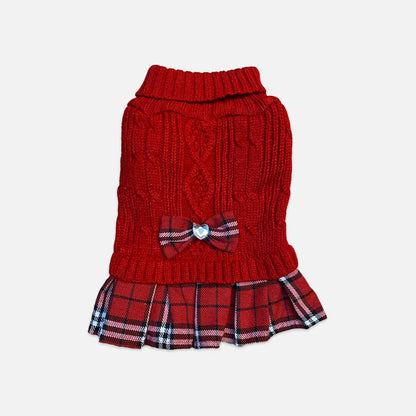 Red Plaid School Pet Dress - Classics Style for Small Pets